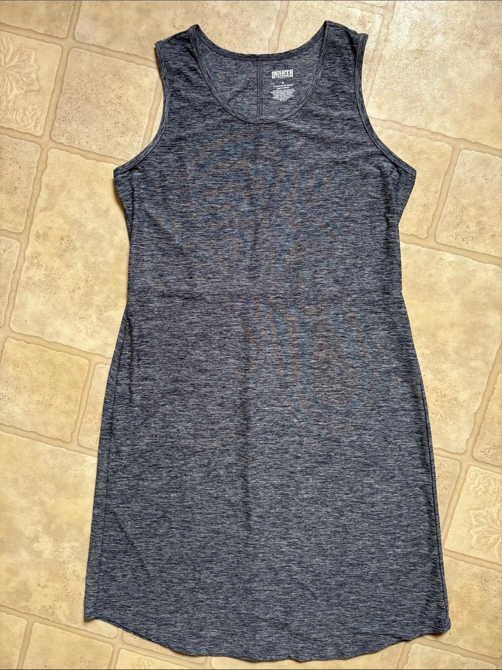Duluth Trading Co Armachillo Tank Dress Medium Gray Blue Heathered Sleeveless
